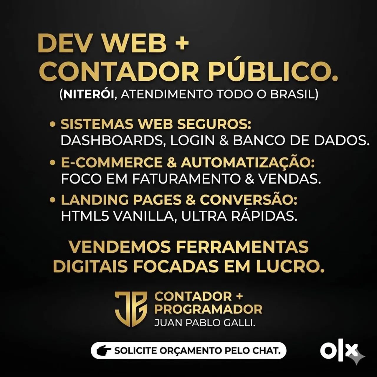 Desenvolvedor Web e Contador: Criação de Sites Escaláveis que convertem e Sistemas