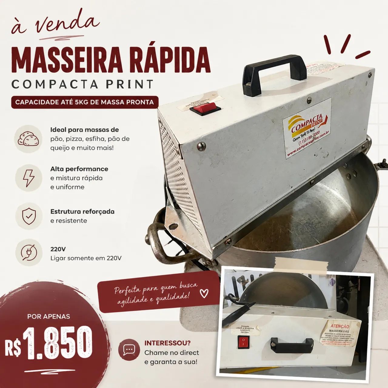 Masseira  5kg - Foto 2