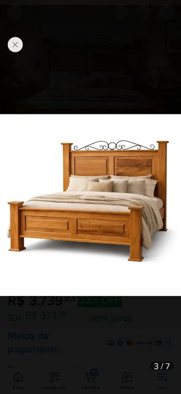 Cama queem em pérola rosa - Foto 3