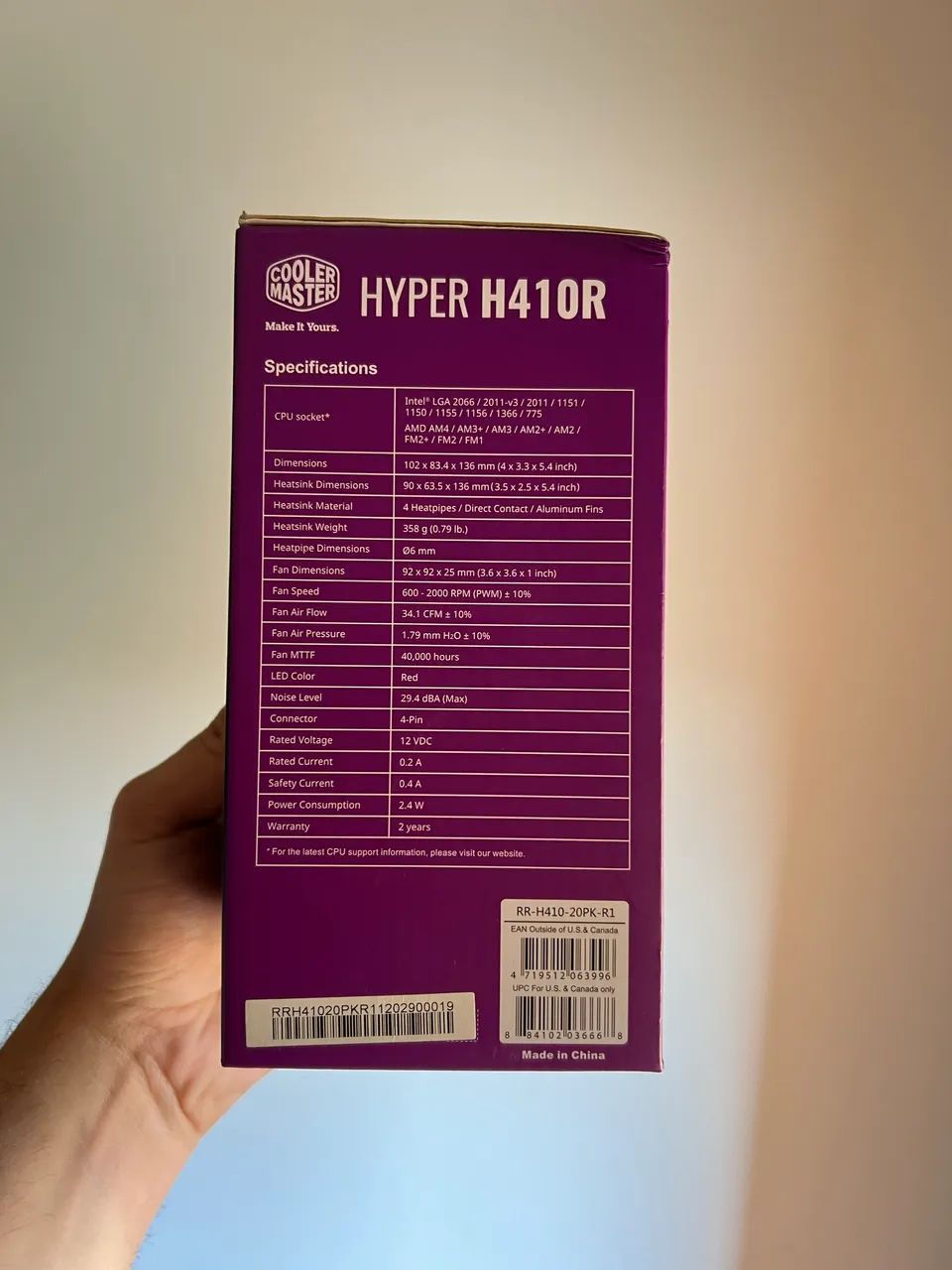 Cooler Processador Cooler Master Hyper H410R LED Vermelho - Lacrado - Foto 3