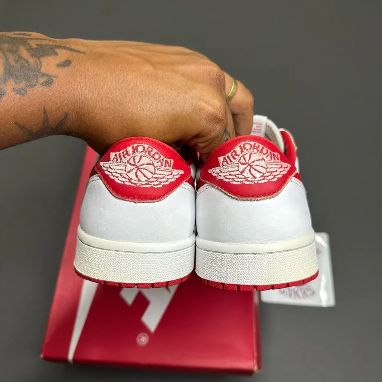 Air Jordan 1 Low OG White Red - Foto 3