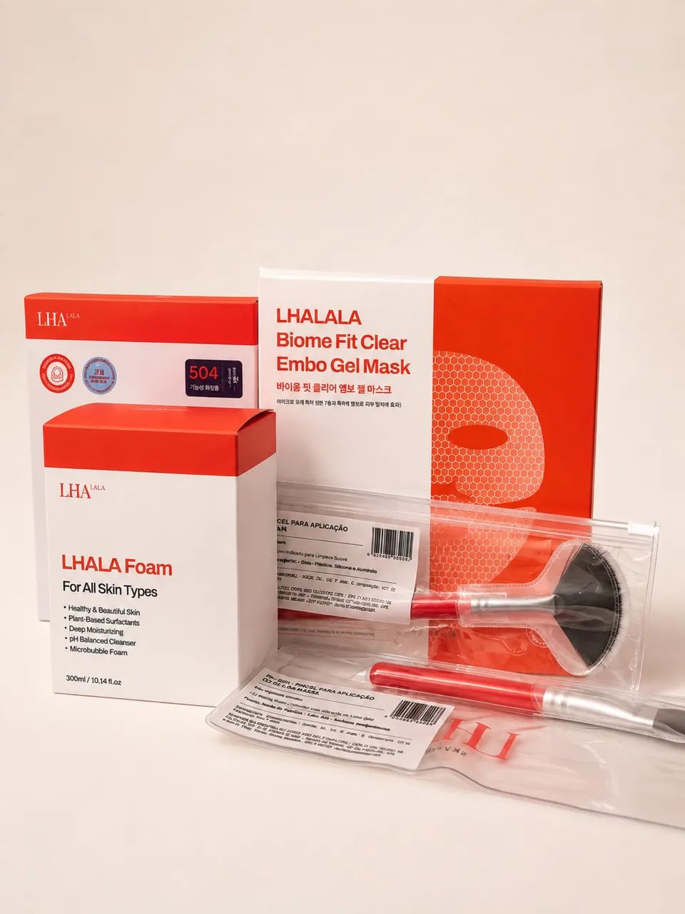 Kit LHALALA Peel Completo + Foam + Biome Fit Clear Embo Gel Mask +
