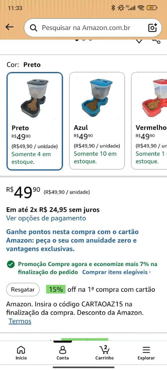 Comedouro Automático 8L - animal de grande porte - Foto 2