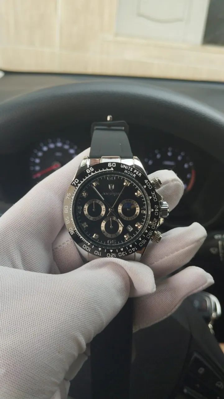 Relógio Poedagar Com Pulseira Silicone-Preto - Foto 2