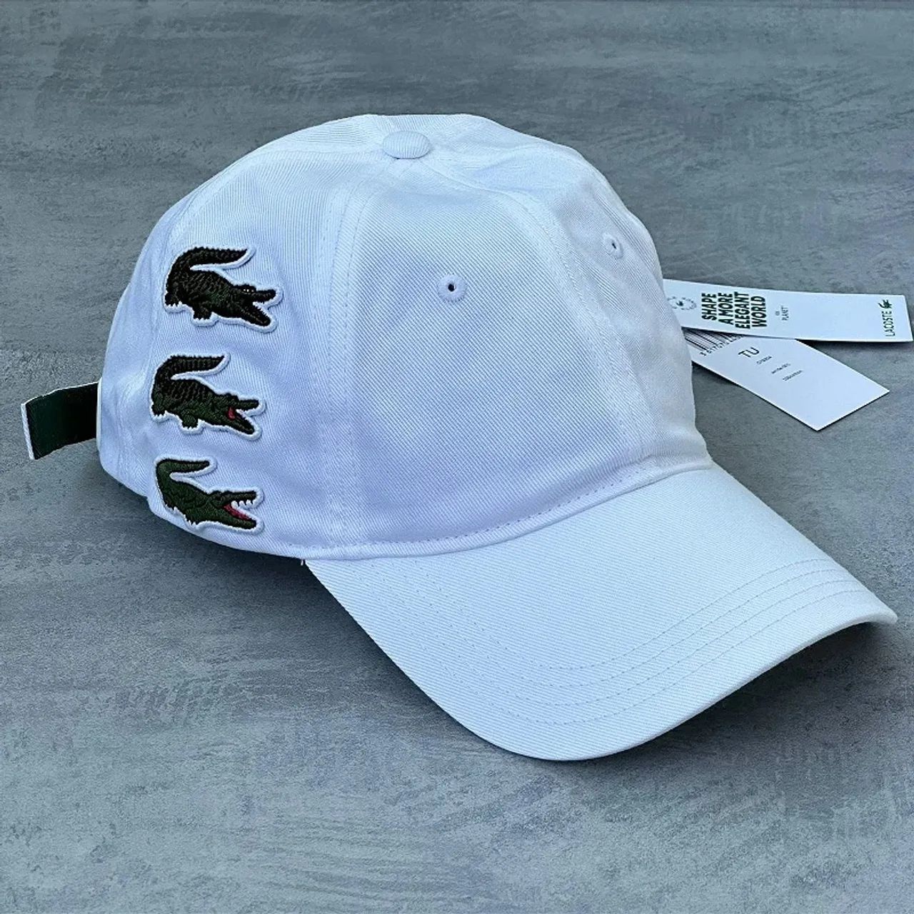Boné Lacoste Triple Croc Branco Original 