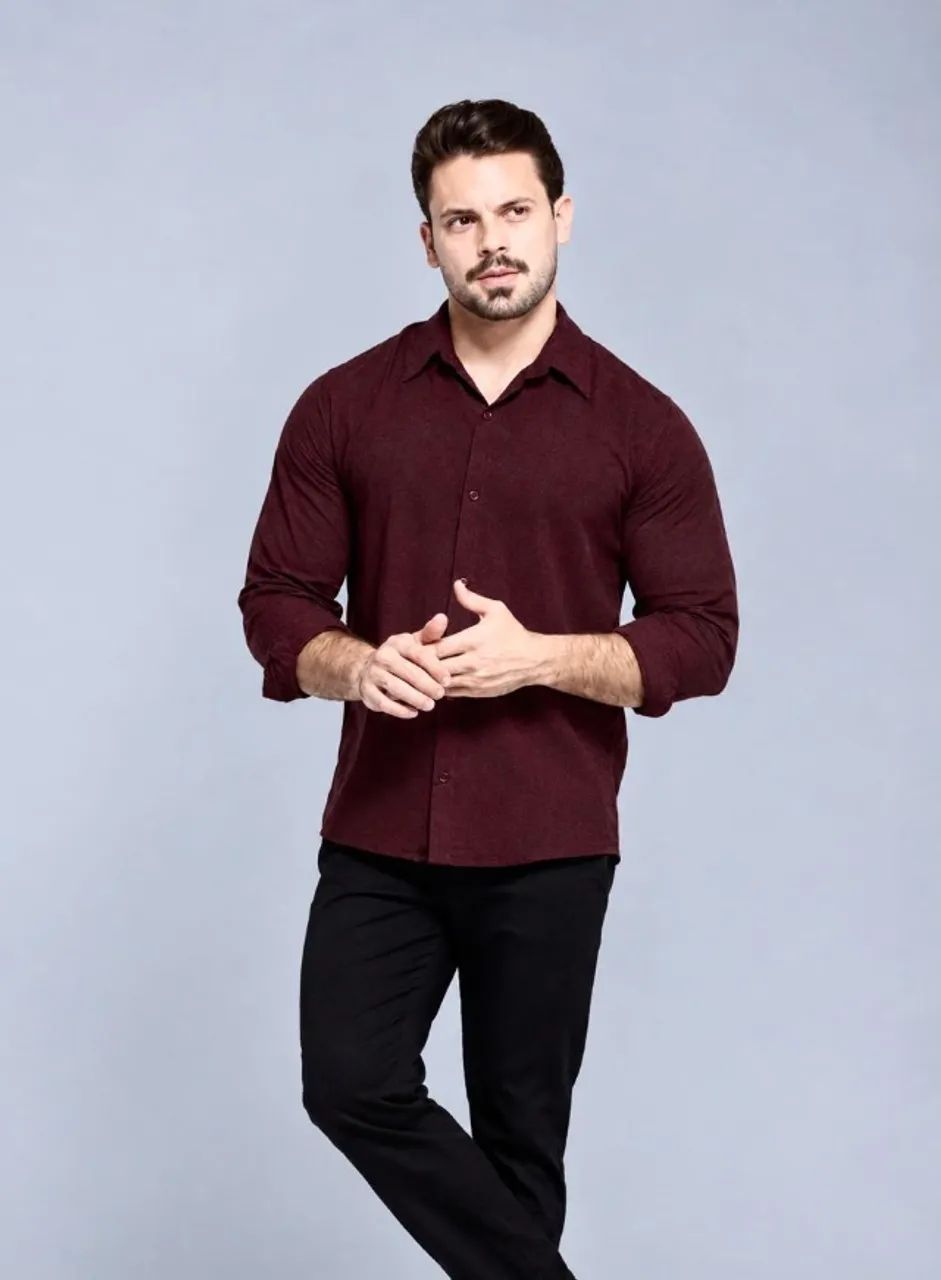 Camisas de botão Masculina - Foto 2