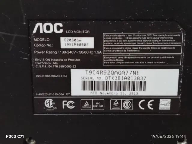 Monitor AOC 20" NOVO - Barato - Foto 5