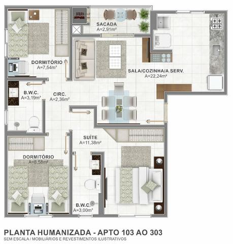 Apartamento Bairro Areais / São José - Foto 4