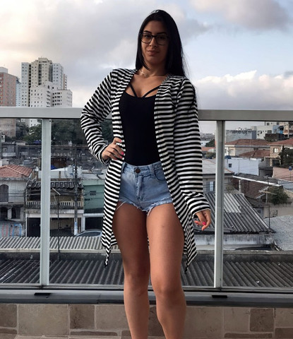 kimono listrado feminino