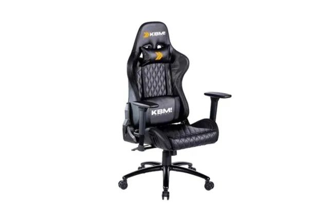 Cadeira Gamer KBM! GAMING RGB, Preto, Luz RGB, Com Almofadas, Reclinável (NOVO) - Foto 4