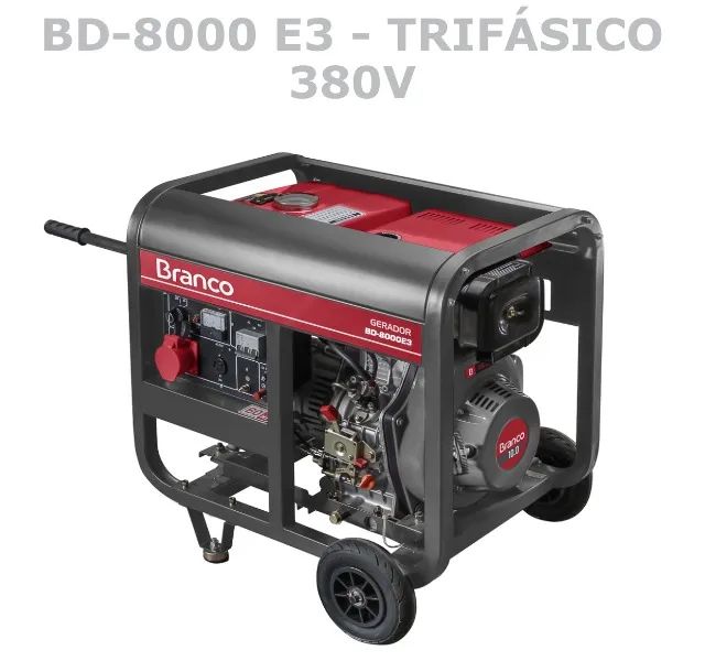 Gerador Diesel Branco BD8000E3 380 Trifásico Apto a ATS
