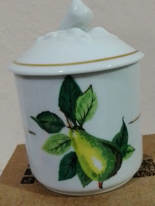 Açucareiro de porcelana motivo Pera marca Porbras antigo