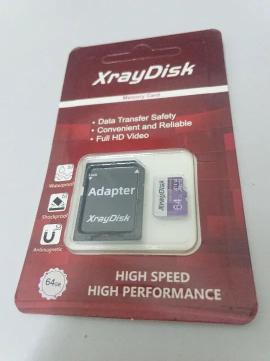 Cartão Micro Sd 64/128gb Novo c10 4k Xraydisk + Adaptador Incluso (p Drone Camera Console) - Foto 3