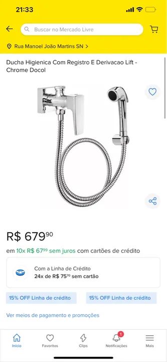Ducha Higiênica com Registro e Derivação  - Foto 2