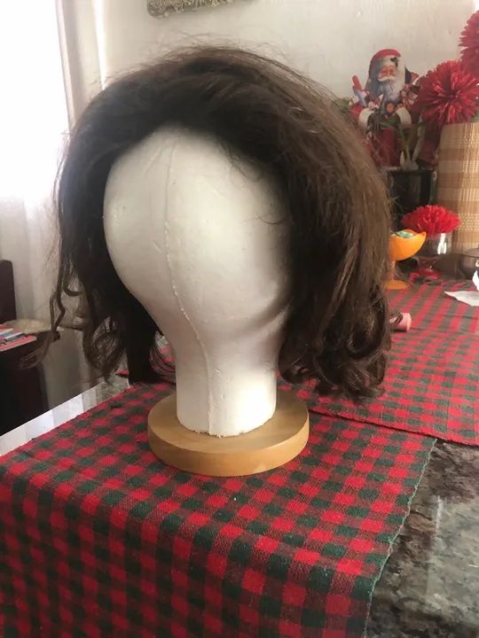 Peruca cabelo natural castanho médio  - Foto 2