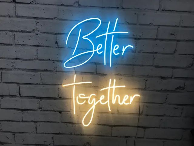  Letreiro Neon Led Decorativo para casamentos - Better Together (melhor juntos)