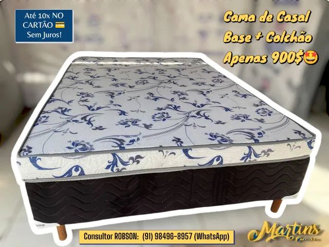 CAMA DE CASAL, COLCHÃO DE ESPUMA 