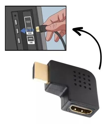 Adaptador Hdmi 90 Graus Em L Hdmi M X Hdmi F Horizontal Loja Coimbra Computadores Entrega - Foto 2