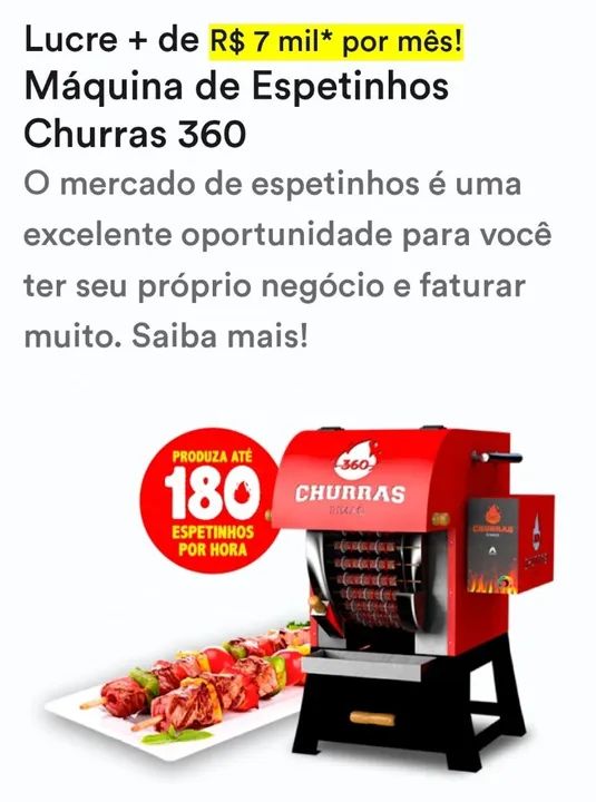Máquina de Espetinhos Churras 360 - Produza até 180 espetinhos por hora!