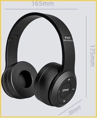 Fone de ouvido-Sem fio-Bluetooth-Stereo-P47-Headset, Som de qualidade Sem Fio, Série Dobrá - Foto 6