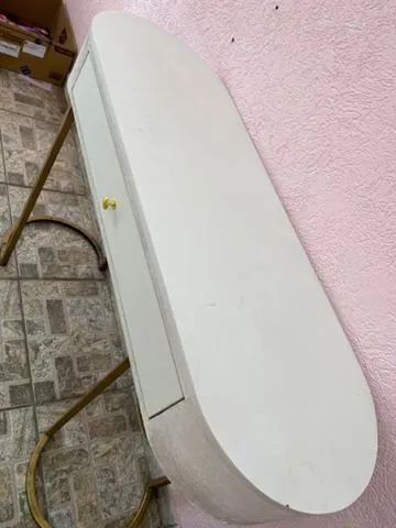 Mesa de Apoio Oval com Gaveta - Foto 5