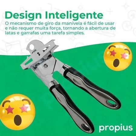 Abridor De Lata e Garrafa 3 Em 1 Multifuncional Automático Americano Industrial Cozinha - Foto 3