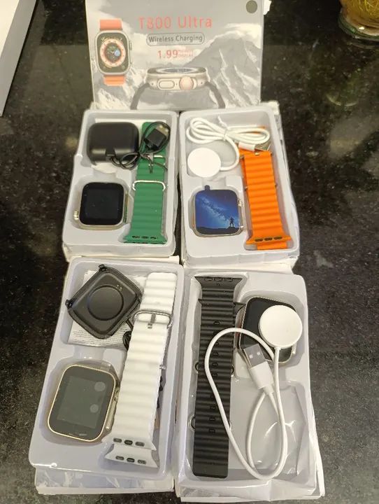 Lote 4 relógios smartwatch T800 presente revenda 