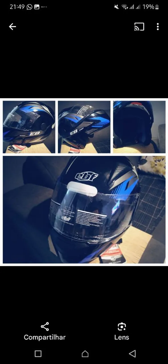 Capacete EBF E8 Fast - Preto e Azul