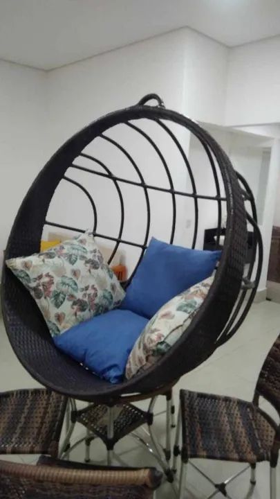 Balanços suspensos  de Alumínio e Fibra sintética com almofadas - Foto 3