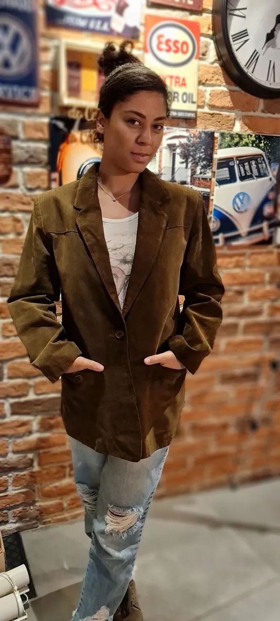 Blazer de Couro Nobuk ou camurça  legitimo.