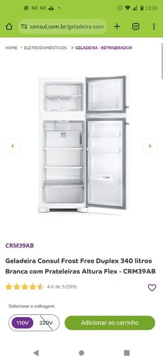 Geladeira Duplex Frost Free Crm39 Consul - Foto 3