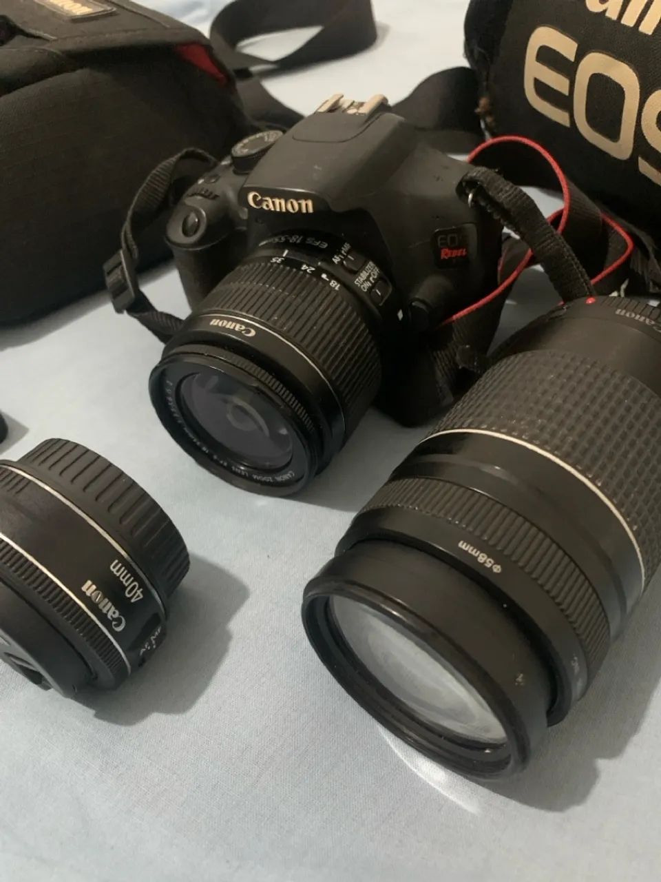 Canon T5 (corpo) + 3 lentes + 2 bags + cartão de memória san disk OPORTUNIDADE ÚNICA - Foto 4