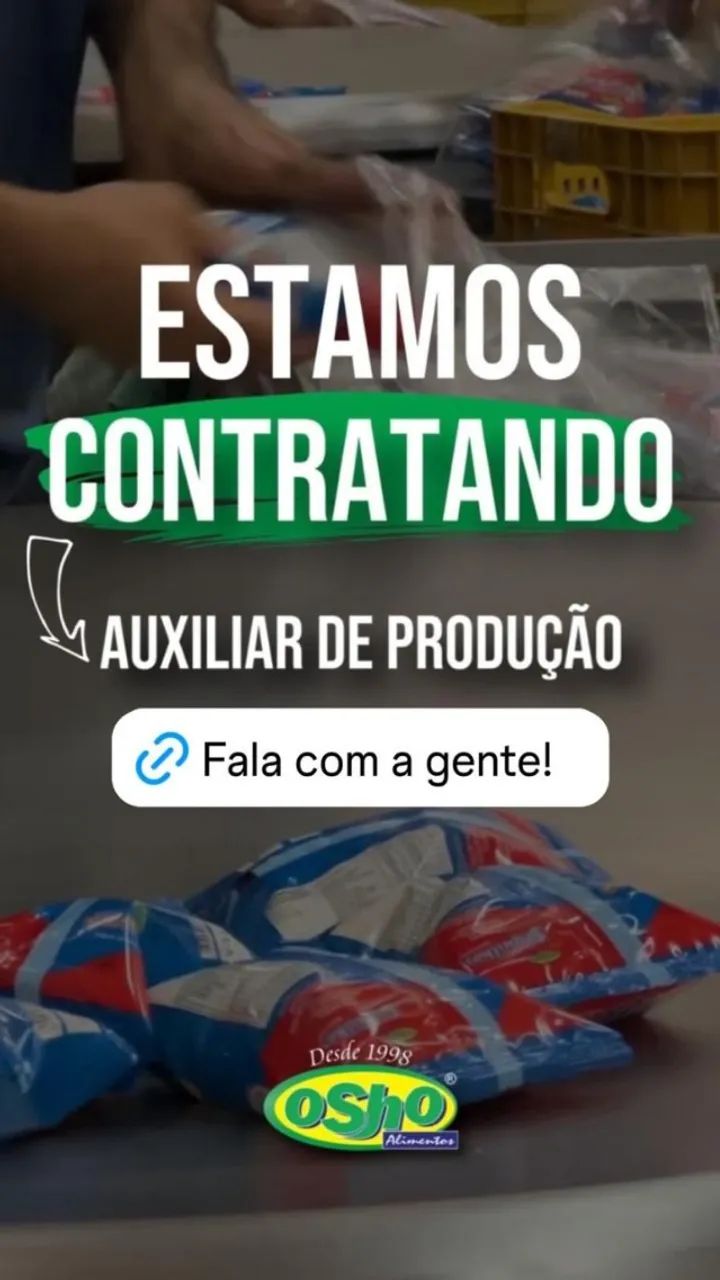 VAGA DE EMPREGO - AUXILIAR DE PRODUÇÃO 