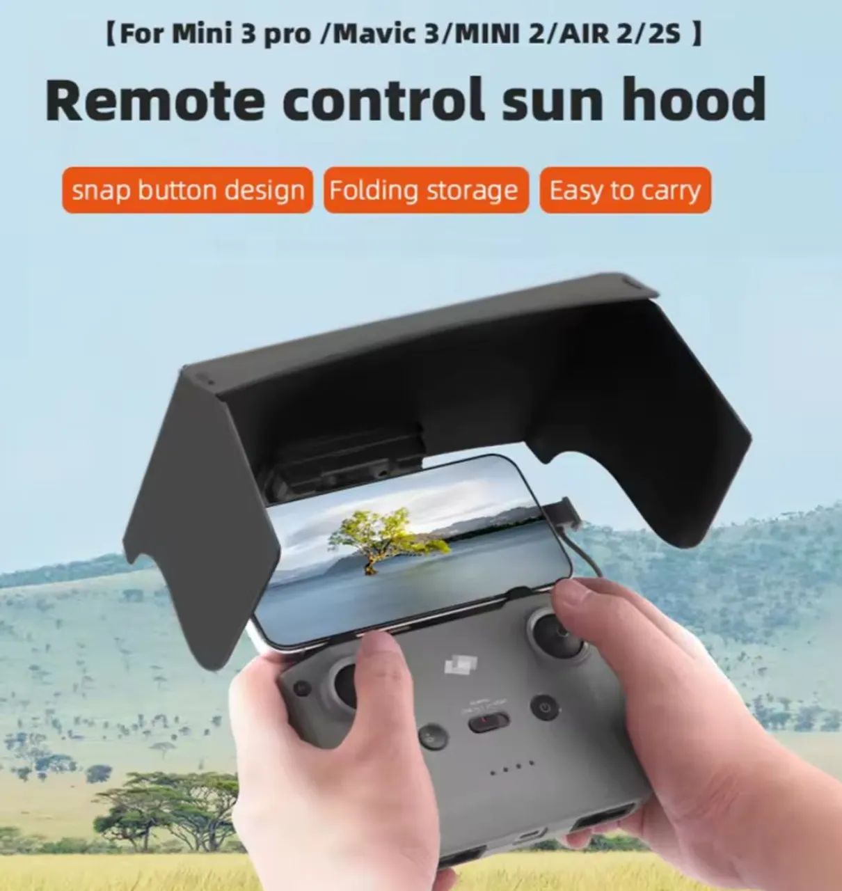 CAPA QUEBRA SOL SOMBRA DJi RCN 1 2 3 Sunshade para Drone - Compatível com diversos modelos - Foto 4