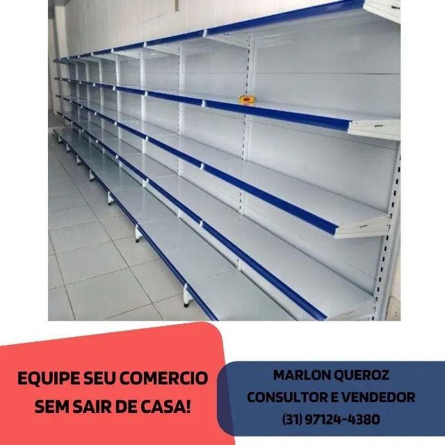 Gondola de Parede Branca Com porta Etiqueta Polar