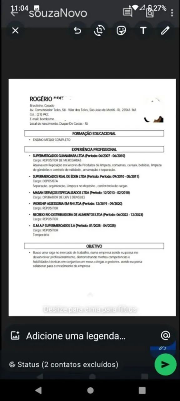 Currículo PDF com Foto 8,00  Reais 