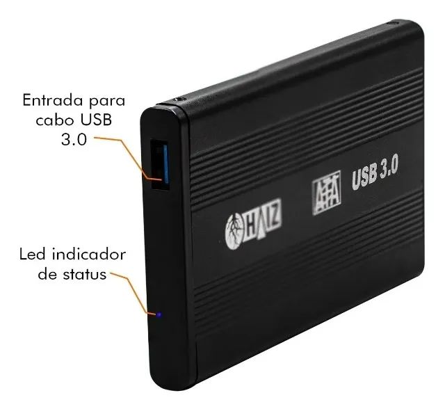 Case Usb 3.0 Hd Externo 2.5 Metal Notebook Ps4 Xbox One Pc Cor Preto - Foto 5