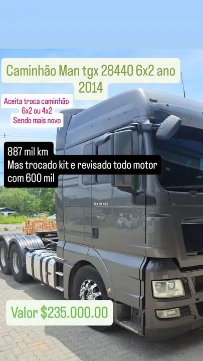 Caminhão Man Tgx 28440 6x2 - 2014 - 887 mil km