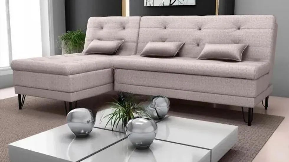 Sofa cama com cheise luxo Nice - FRETE GRÁTIS 
