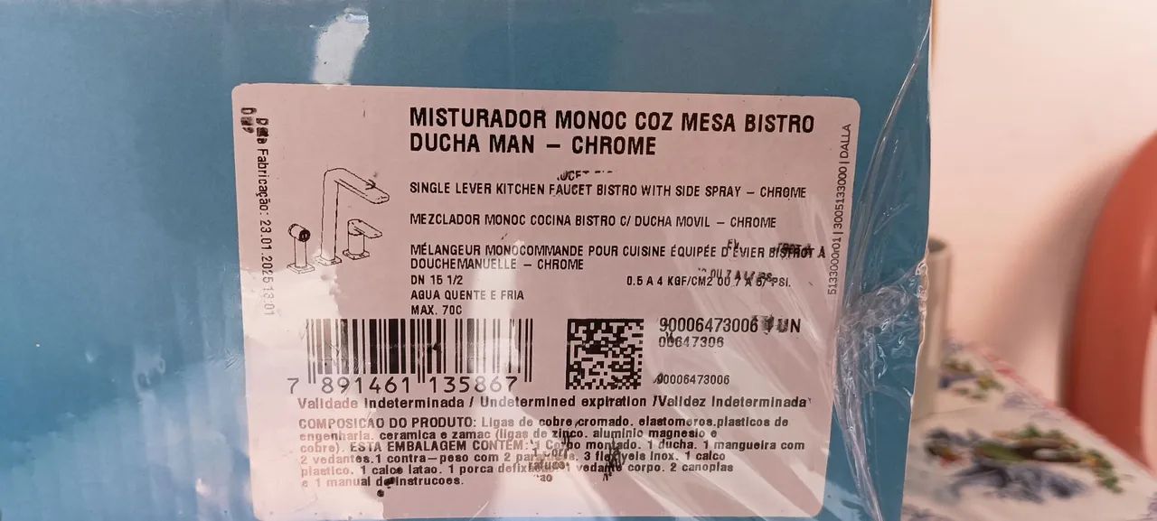 Miaturador Mono Docol Cozinha Bistrô Chrome