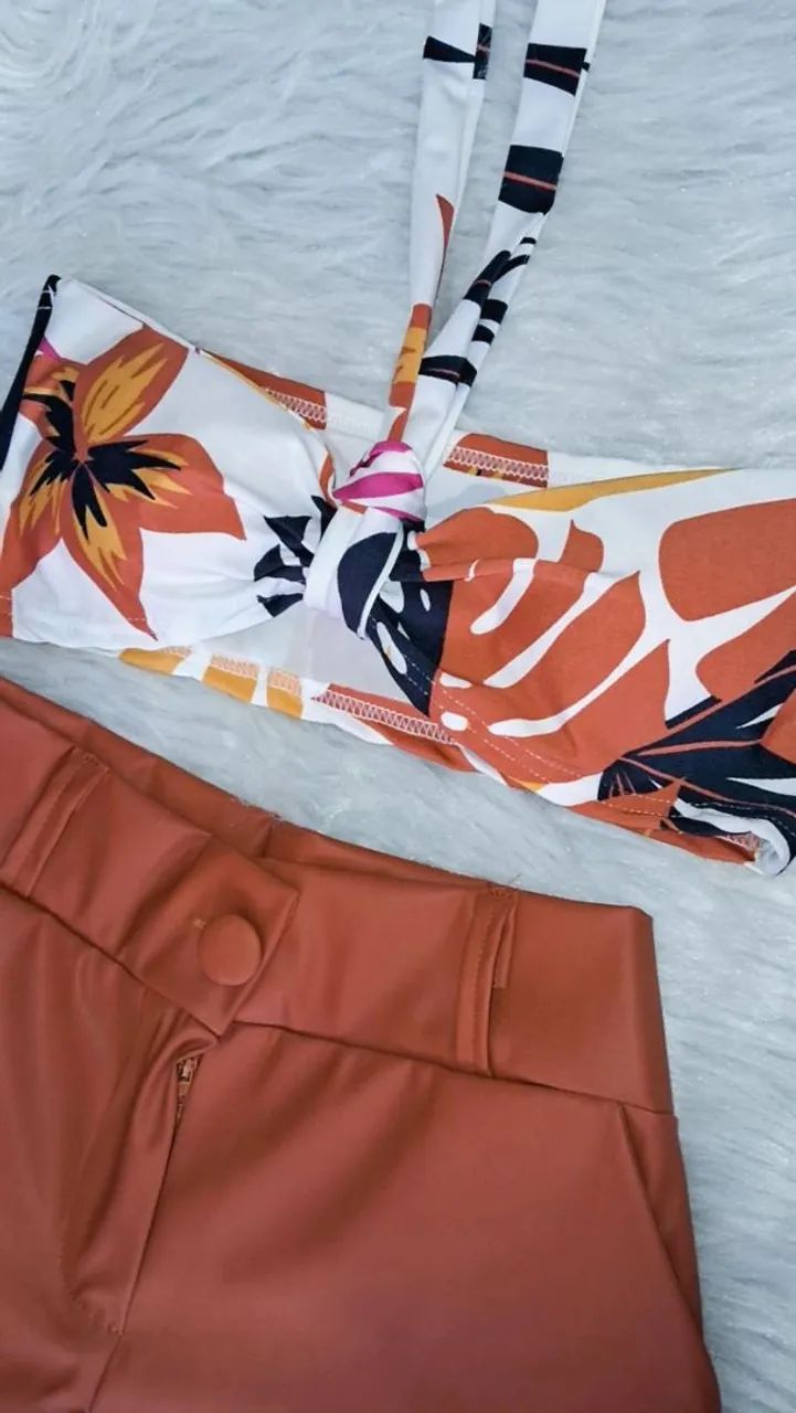 Conjunto shorts e top  courino Mikaela M  - Foto 5