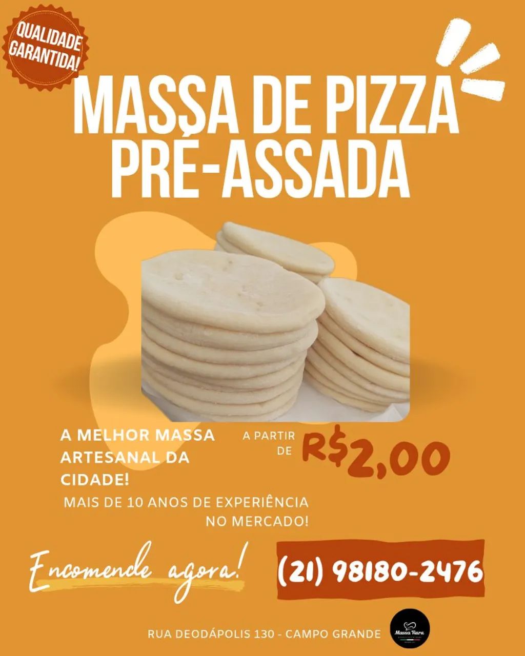 Massa de Pizza Pré-Assada Artesanal