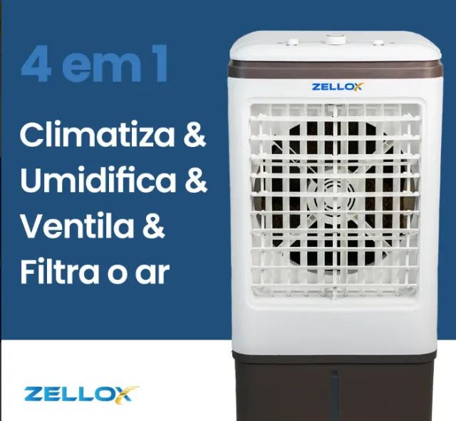 Climatizador De Ar Portátil Umidificador Zellox Zlx-20 80w 20