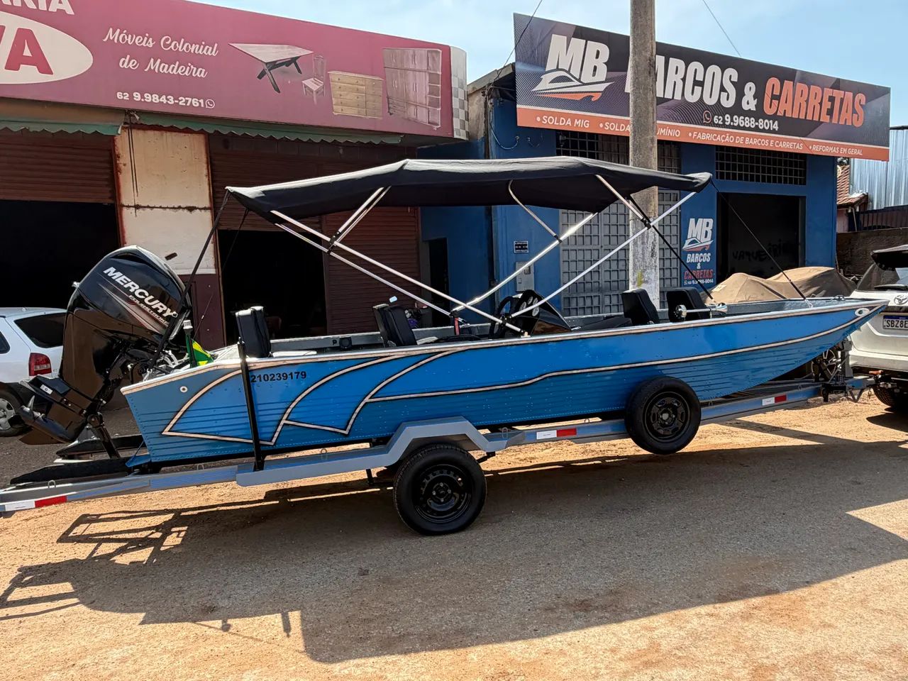 Canoa Barco Lancha alumínio 6 metros Tuiuiu Nautica - Foto 5