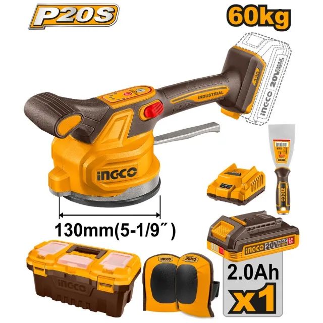 Máquina de Assentar Piso a Bateria 20V 2.0Ah CTVLI20018 Ingco