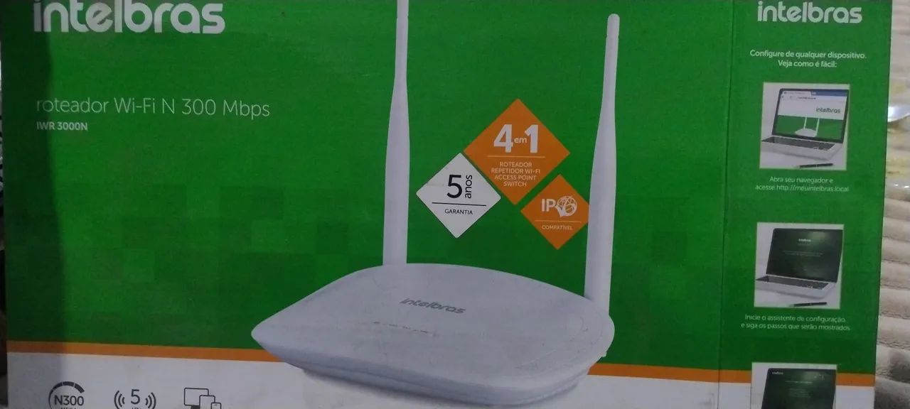 Roteador Wi-Fi Intelbras IWR 3000N 300Mbps