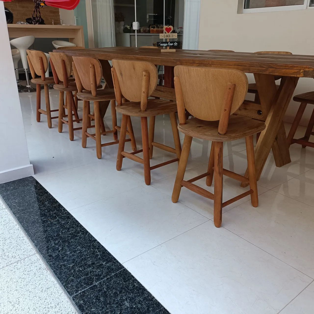 Mesa de Jantar Rústica de Madeira - Foto 4