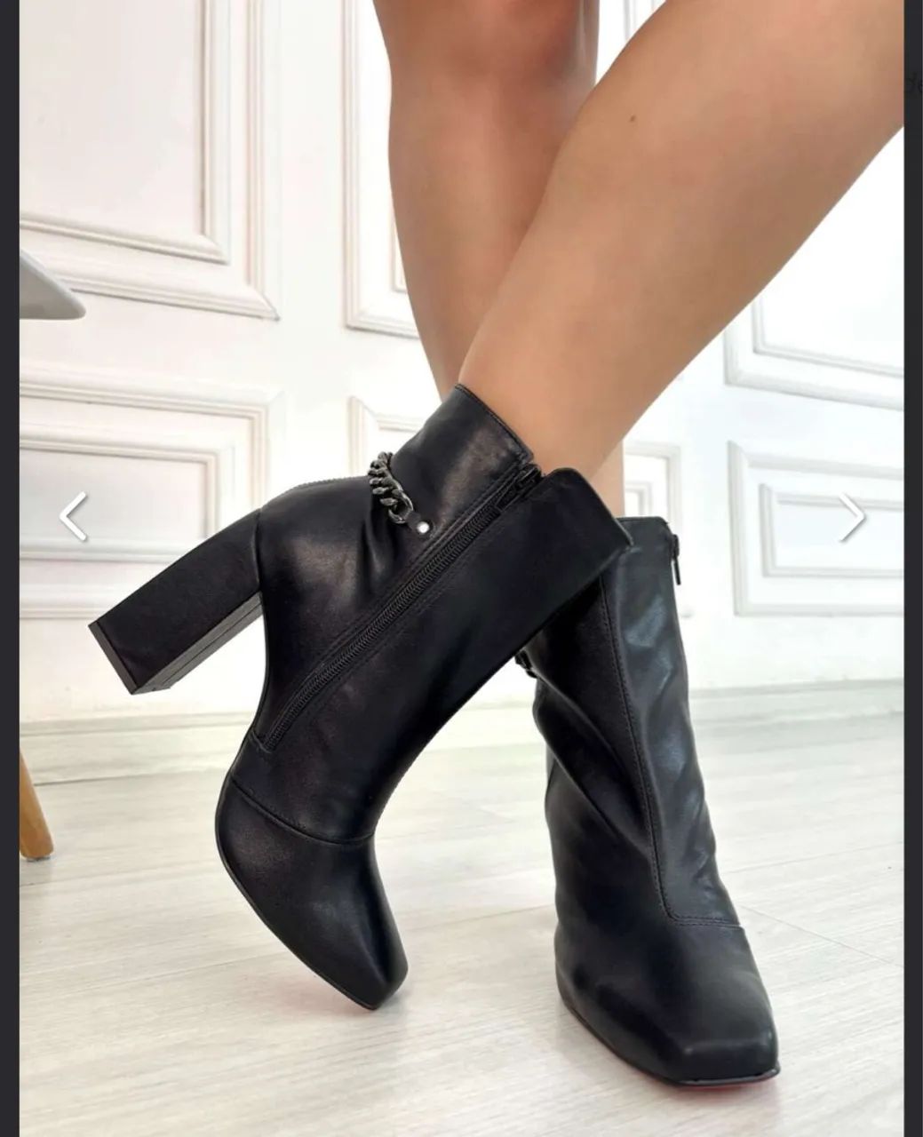 Bota Cano Slim Preta Salto Grosso - Foto 2