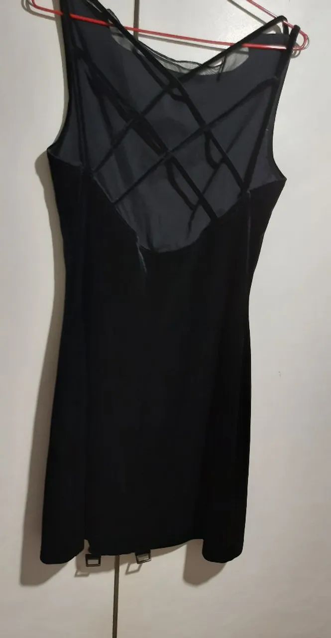 Vestido preto de veludo M - Foto 4