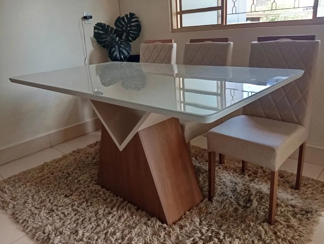 Mesa de jantar pintura laca e madeira  - Foto 2